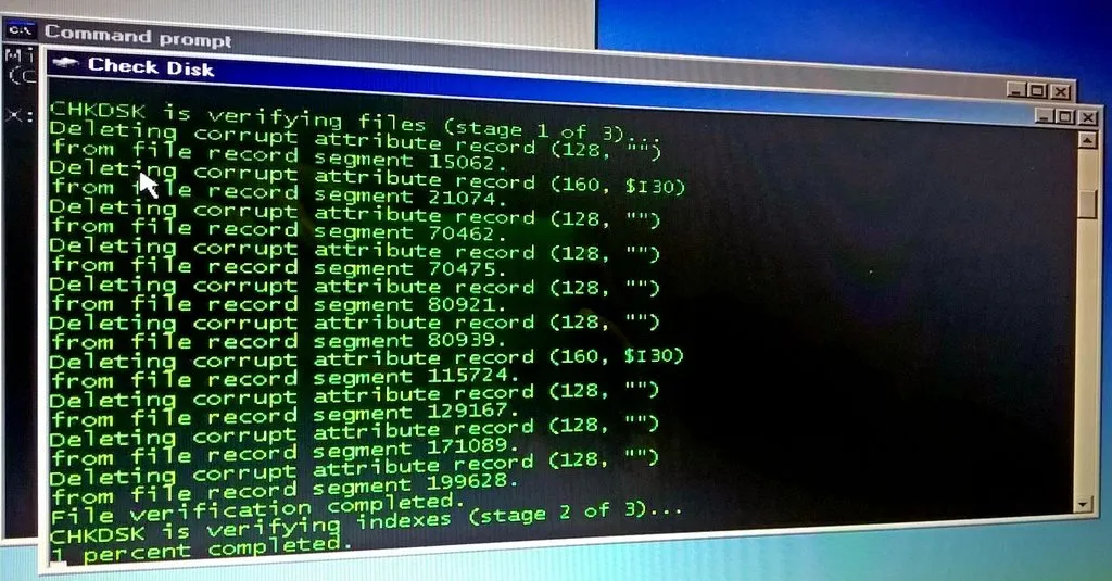 Surchauffe Checkdisk