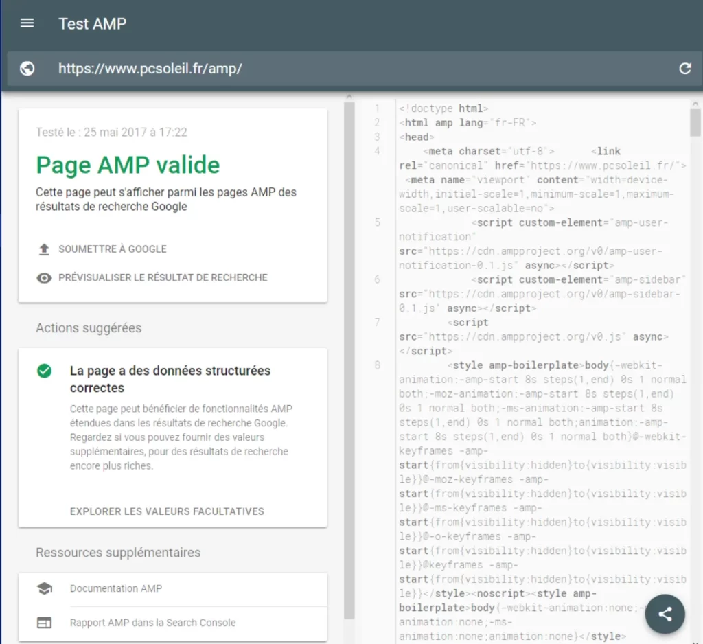 page amp valide