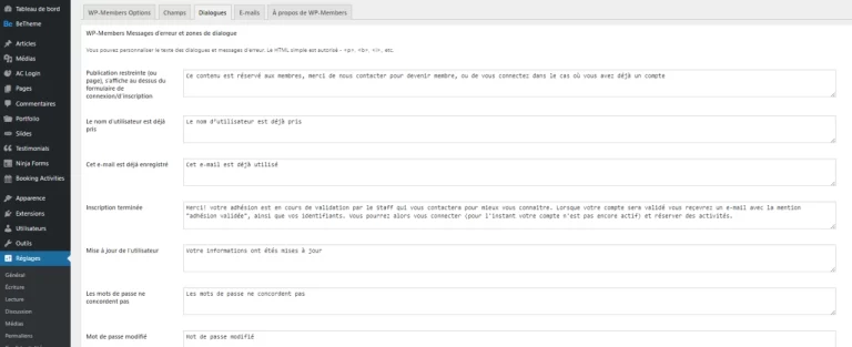Wpmember dialog