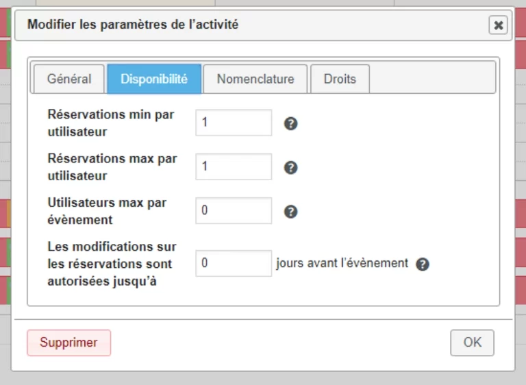 booking activities activites disponibilite
