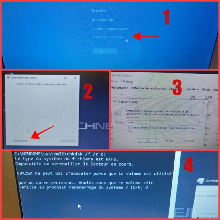 lancement checkdisk