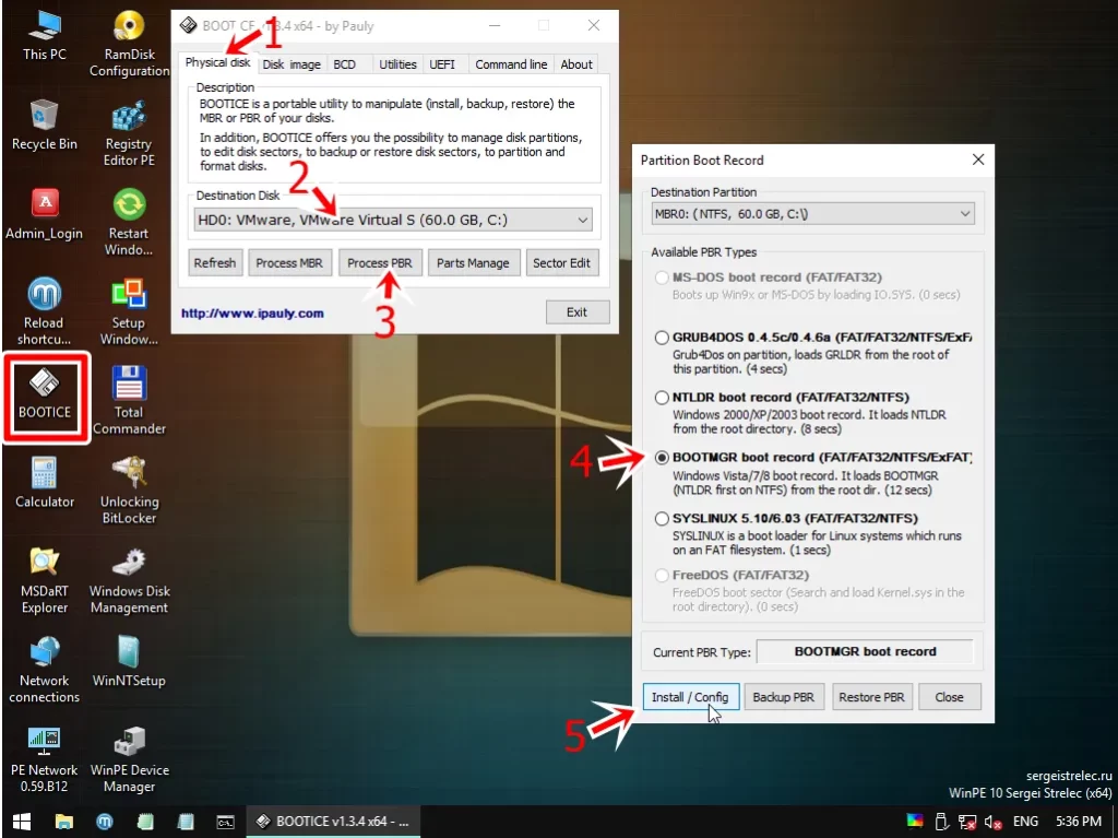 BootIce fixer partition bootable PBR