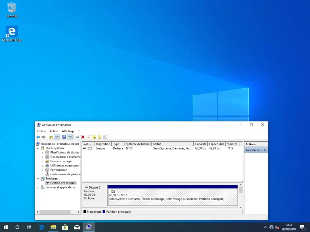 Windows 10 modifié de GPT-UEFI en MBR