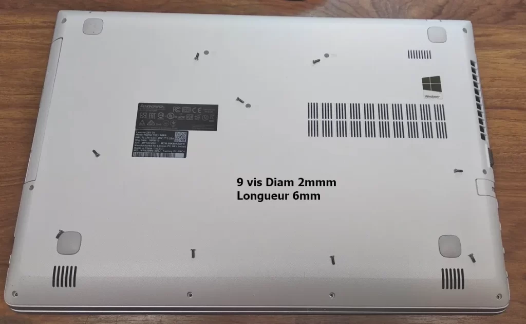 HDD vers SSD vue dessous PC