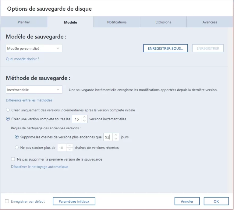 Reglages Acronis partie 2