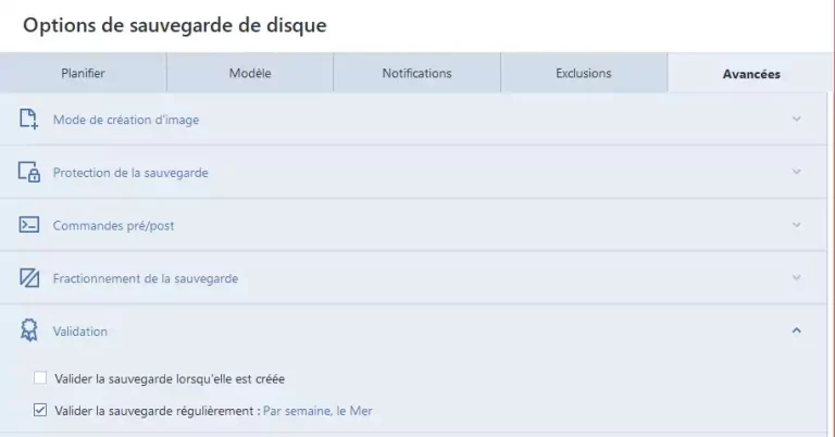 Reglages Acronis partie 3