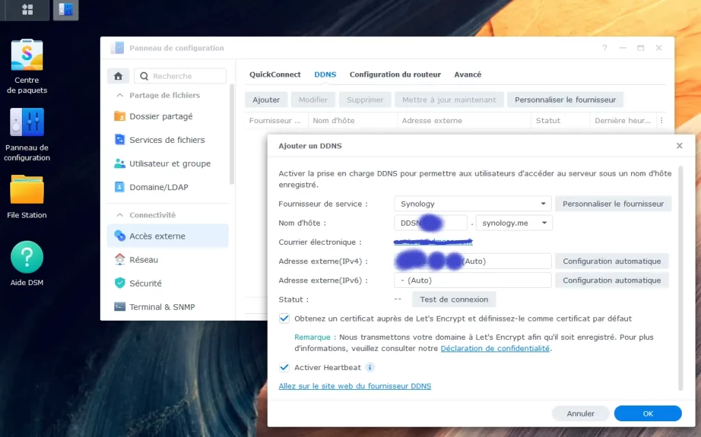 Synology activer DDNS
