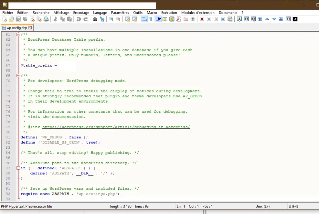 desactiver CRON WordPress en FTP