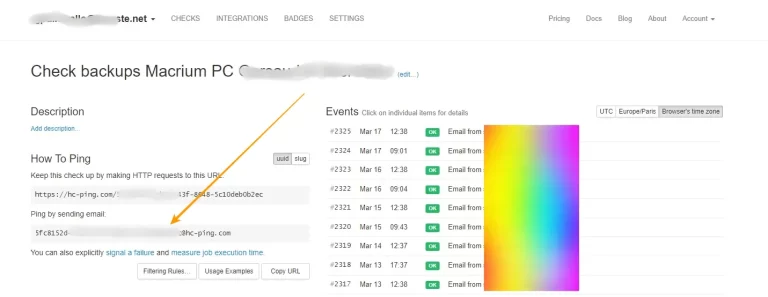 Healthcheck adresse mail de notification
