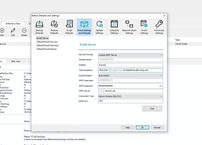 Test Macrium notif mail success