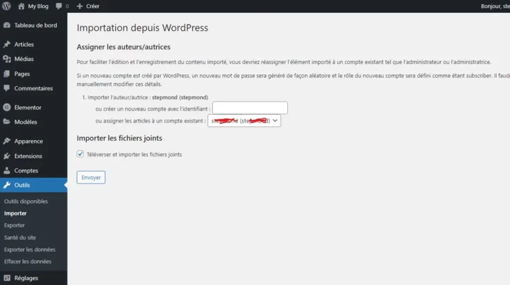 Import WordPress