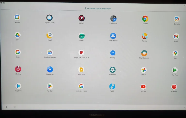 Liste des Google Apps Samsung Tab View