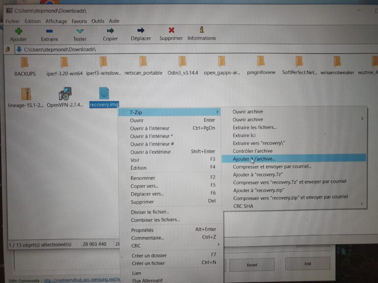 Renommage recovery.tar