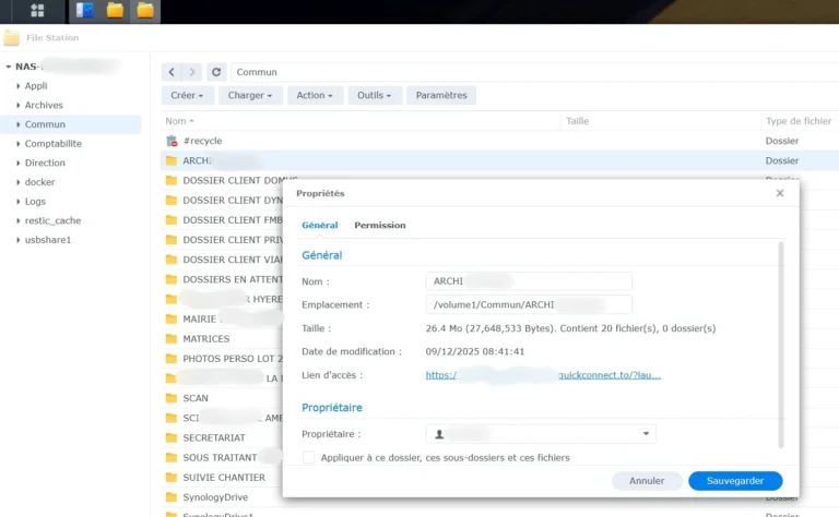 Synology File Station connaitre point de montage disque interne