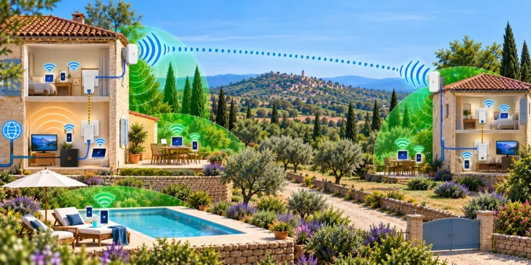 Illustration article Antenne Wifi entre deux villas